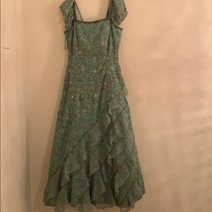 Beautiful green and blue evening gown